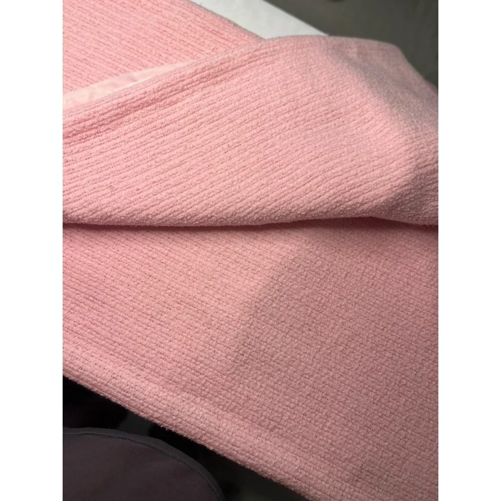 Vintage Pink Woven Blanket Satin Trim Binding 72 x 83 Full Double Bed